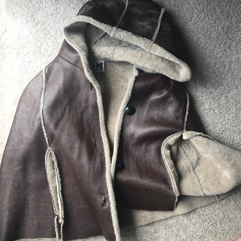 COPY - M Missoni Leather and Sherpa Capelet